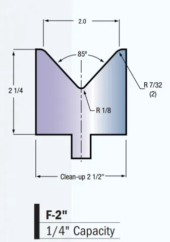 2" vee die 85 deg.